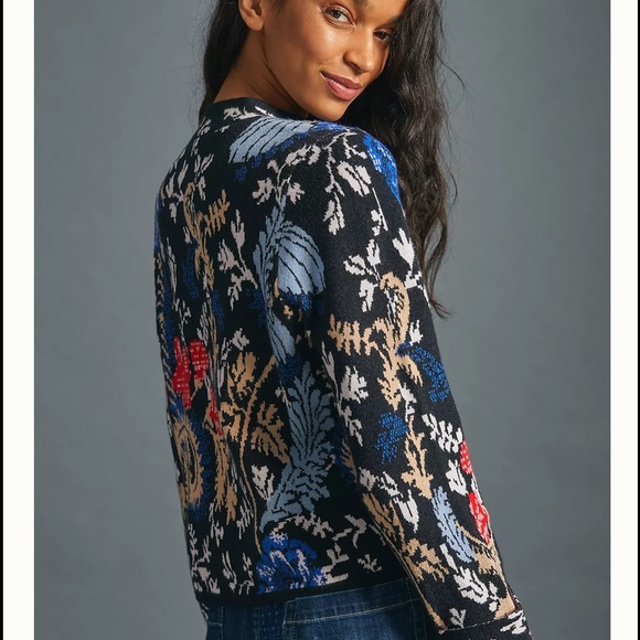 Anthropology Pilcro Debra Cropped Sweater Jacket - Picture 4 of 4